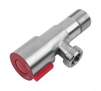 Vanne d'angle en acier inoxydable, pour pommeaux de douche et chauffe-eau, vanne d'arrêt d'eau de toilette, vanne triangulaire chaude et froide, sortie d'entrée de 1,27 cm (rouge)