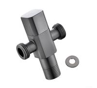 Vanne d'angle en acier inoxydable pour salle de bain, toilettes, cuisine, robinet carré doré brossé, vanne triangulaire à ouverture rapide, contrôle bidirectionnel (gris)
