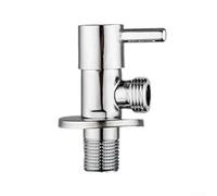 Vanne d'angle en acier inoxydable pour systèmes de plomberie avec débit élevé et contrôle de l'eau chaude froide avec design de sécurité anti-explosion (argent)