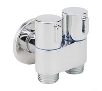 Vanne d'angle en cuivre à double sortie G1/2 pour pommeau de douche, toilettes, lavabo - Laiton chromé - Vannes isolantes murales pour plomberie britannique