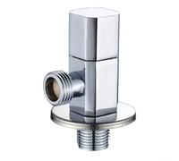 Vanne d'angle en laiton coudée en laiton pour la plomberie de cuisine - Vanne triangulaire - Adaptateur de vanne pour salle de bain - Argenté