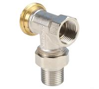 Vanne d'angle en laiton DN15/DN20 pour contrôle du débit thermostatique dans les installations de radiateur et de chauffage au sol (DN15)
