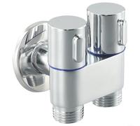 Vanne d'angle G1/2, double contrôleur 1 entrée et 2 sorties pour toilettes, vanne triangulaire de robinet de salle de bain, répartiteur, vannes de dérivation