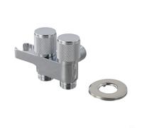 Vanne d'angle G1/2" en alliage de zinc - Valve d'arrêt - Valve de contrôle de l'eau pour pommeau de douche, toilettes, lavabo, salle de bain, cuisine, connecteur de plomberie - Gris chromé