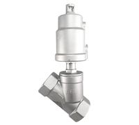 Vanne d'angle pneumatique à actionneur pneumatique en acier inoxydable DN40, vanne pneumatique 16 bars for vapeur, gaz, huile, normalement fermée(NC_DOUBLE ACTING)