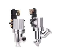 Vanne d'angle pneumatique à vide KF16 KF25 KF40 KF50 24/220 V, bride en Y ou L, joint d'arbre soufflet acier inoxydable 304, clapet anti-retour(KF40,24V_Y-TYPE)