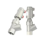 Vanne d'angle pneumatique femelle en Y for machine de remplissage, 1 pièce DN10 DN15 3/8" 1/2" BSPT, en acier inoxydable 304(Type-B DN15 90C)
