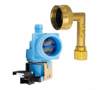 Vanne d'angle pour lave-vaisselle Clapet anti-retour en laiton 1/2" Valve d'angle combinée auto-scellante pour machine à laver Vanne d'appareil avec clapet anti-retour 3/8 et 3/4 pouce Raccord vanne