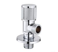 Vanne d'angle triangulaire en laiton de type G1/2 pour entrée murale - Robinet de contrôle de l'eau pour salle de bain, cuisine, lavabo et toilettes - Arrêt inverseur - Alliage métallique gris argenté