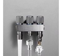 Vanne d'angle une-en-trois sorties avec interrupteur indépendant, chauffe-eau à trois voies, vanne multifonction for toilettes, commandes, 1 pièces(Grey)