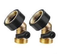 Vanne d'arrêt 3/4 en laiton pour tuyau d'arrosage coudé à 45 degrés avec contrôle par joystick pour systèmes d'irrigation et robinets d'extérieur (25 mm)