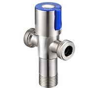 Vanne d'Arrêt 3 Voies en Laiton Chromé avec Commande Rotative Avizar Argent