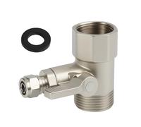 Vanne D'arrêt Adaptateur En T 1/2 x 1/2 x 9/16, D'eau Répartiteur, Raccord Adaptateur, Raccord Robinet Tuyau d'Arrosage, Distributeur d'Eau pour Connexion de 2 Appareils