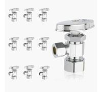 Vanne d'arrêt coudée multitours en laiton chromé sans plomb - 1/2" FIP x 3/8" à compression - Lot de 5(10pack Compression Connect)