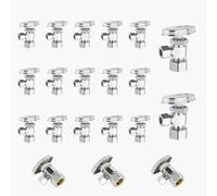 Vanne d'arrêt coudée multitours en laiton chromé sans plomb - 1/2" FIP x 3/8" à compression - Lot de 5(20pack Compression Connect)