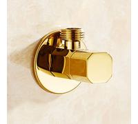 Vanne d'arrêt d'angle 1/2 pouce x G1/2 "vanne vanne en laiton murale noire de raccordement salle bain d'eau, noir(Gold)