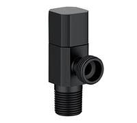 Vanne d'arrêt d'angle 1/2 pouce x Valve laiton carré noir valve mural salle de bain cuisine connexion eau robinet inc