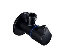 Vanne d'arrêt d'angle 1/2" x, vanne en laiton, vannes de robinet for évier cuisine, douche, for balcon, noir A(Black B)