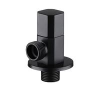 Vanne d'arrêt d'angle 1/2" x, vanne en laiton, vannes de robinet for évier cuisine, douche, for éviers, gris(Black A)