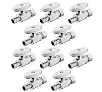 Vanne d'arrêt d'angle à compression 1/2" Pex vers 3/8" de diamètre extérieur - Laiton sans plomb, 1/4 de tour marche/arrêt for un contrôle facile de l'eau(10Pack Straight Stop Valve)