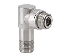 Vanne d'arrêt d'angle en acier inoxydable 304 mâle G1/2, design intégré, vanne d'arrêt automatique avec anti-déflagrant, anti-fissure, fonctionnement simple pour toilettes (marche/arrêt, intégré