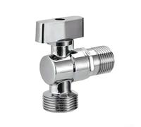 Vanne d'arrêt d'angle en alliage de zinc, robinet d'angle en chrome poli, pour plomberie de cuisine et de salle de bain, connexion 1,27 x 1,9 cm, robinet d'angle en chrome poli