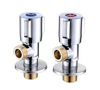 Vanne d'arrêt d'angle en cuivre, vanne d'arrêt d'eau chaude et froide, vanne à ouverture rapide for salle de bains, cuisine, toilettes, évier G1/2 1 pièces(Rosso)