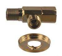 Vanne d'arrêt d'angle en laiton avec 1,27 cm pour entrée NPT et sortie 3/8", poignée quart de tour pour robinets de salle de bain, éviers de cuisine et toilettes