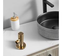 Vanne d'arrêt d'angle en laiton avec 1 sur 2 pour entrée NPT Plus 3 sur 8 sorties Poignée quart de tour pour robinets de salle de bain, éviers de cuisine, toilettes, douches - Plaqué or pour une valve