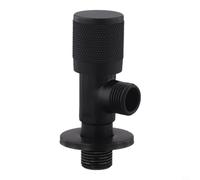 Vanne d'arrêt d'angle en laiton G1/2 Vanne d'arrêt pour lavabo de salle de bain Vanne de contrôle de l'eau pour évier de cuisine Valve de contrôle de l'eau murale simple à angle froid (noir)