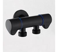 Vanne d'arrêt d'angle noire 1/2" x Laiton G1/2" d'évier 1/2 de raccordement cuisine salle bain murale,Black B(Black C)