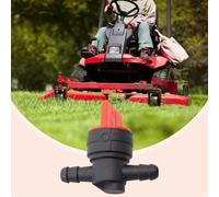 Vanne d'arrêt de carburant à 90° pour tuyau de 6 à 8 mm, interrupteur de robinet de carburateur en plastique compatible avec tondeuse à gazon à tuyau ID de 6,35 mm, rouge et noir une seule pièce