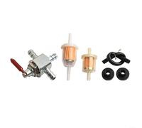 Vanne d'arrêt de carburant en acier 2 voies pour robinet de carburant remplace 482212 pour générateur, tondeuse à gazon, conduite de carburant de petit moteur - Valve de gaz en ligne avec colliers de