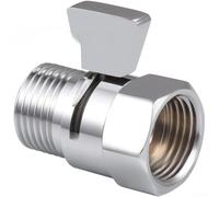 Vanne d'arrêt de douche en laiton avec régulateur de débit, filetage 1/2" G1/2, chromé, pour un marche/arrêt instantané et un contrôle précis de l'eau
