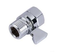 Vanne d'arrêt de douche en laiton massif avec contrôle du débit d'eau, raccord G1/2 chromé poli pour pommeau de douche et douchette à main, compatible avec haute pression