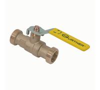 Vanne d'arrêt de gaz 20x27 avec poignée jaune 20mm Gurtner