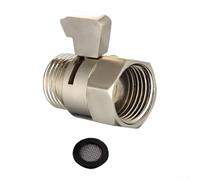 Vanne d'arrêt de pommeau de douche en laiton massif avec levier de contrôle du débit, finition chrome poli ou noir mat, raccord fileté mâle et femelle G1/2" pour pommeaux de douche et tuyaux