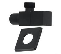 Vanne d'arrêt d'eau en laiton G1/2 - Robinet mural noir pour jardin, salle de bain, machine à laver, toilettes, balcon, garage - Contrôle fiable anti-fuite (noir)