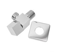 Vanne d'arrêt d'eau en laiton G1/2 - Robinet mural noir pour jardin, salle de bain, machine à laver, toilettes, balcon, garage - Contrôle fiable et anti-fuite (chromé)