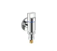 Vanne d'arrêt d'eau pour machine à laver avec boîtier en acier inoxydable et interrupteur rotatif de précision filetage G1/2 (argenté)