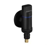 Vanne d'arrêt d'eau pour machine à laver, robinet d'arrêt automatique en laiton pour machine à laver, vanne d'angle d'ouverture rapide (noir)