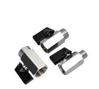 Vanne d'arrêt eau, gaz, fioul à bille en laiton, filetage BSP, mini mâle/femelle, noire(1l4 Female)