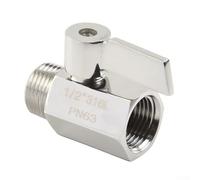 Vanne d'arrêt en acier inoxydable 304 de 1,27 cm pour pommeau de douche NPT avec poignée quart de tour pour économiser l'eau dans la salle de bain, la cuisine et le camping-car