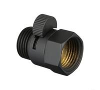 Vanne d'arrêt G1/2 en laiton massif noir pour pommeau de douche, contrôle du débit d'eau et régulateur de pression avec finition mate, design anti-fuite pour une économie d'eau efficace