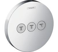 Hansgrohe Élément de finition ShowerSelect S pour robinet encastré, 3 vannes d'arrêt, chrome 15745000
