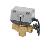 Vanne d'arrêt motorisée à trois voies 220 V 1/2 3/4 1 pouce VC6013, vanne à globe électrique en laiton for ventilo-convecteur, 1 pièce(3/4")