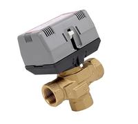 Vanne d'arrêt motorisée à trois voies en laiton 1/2'' 3/4'' 1'' AC220V avec vanne à soupape for ventilo-convecteur VC6013 AC220V(1")