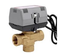 Vanne d'arrêt motorisée en laiton à trois voies de 1,27 cm, 3/4", 2,5 cm, AC 220 V avec bobine de ventilateur VC6013, vanne globe électrique AC220 V 1 pièce (1,27 cm)
