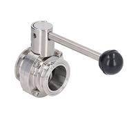 Vanne d'arrêt robuste en acier inoxydable sanitaire - Raccord rapide pour produits pharmaceutiques (diamètre extérieur du tuyau : 45 mm)