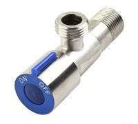 Vanne d'arrêt triangulaire en acier inoxydable pour tuyaux de toilettes et chauffe-eau 1/2 entrée de sortie quart de tour pour un contrôle efficace de l'eau (bleu)